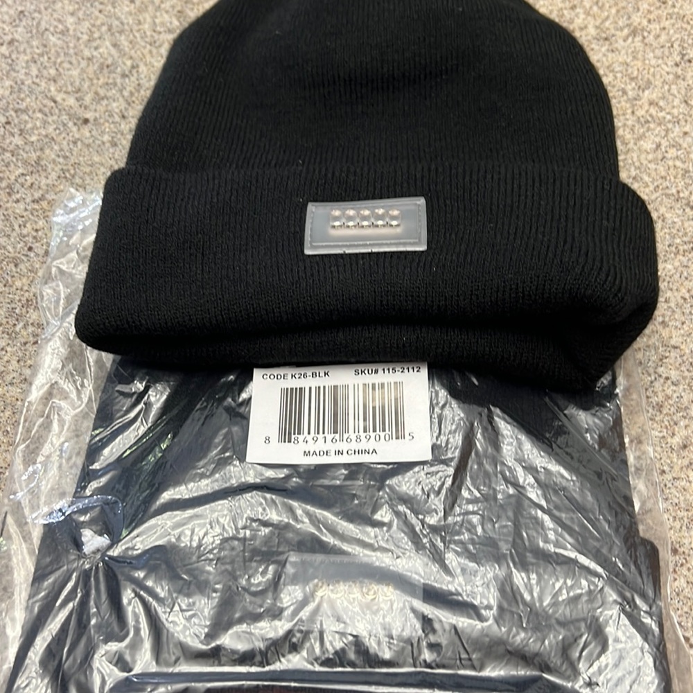 Knit hats with lights for walking at night….new
